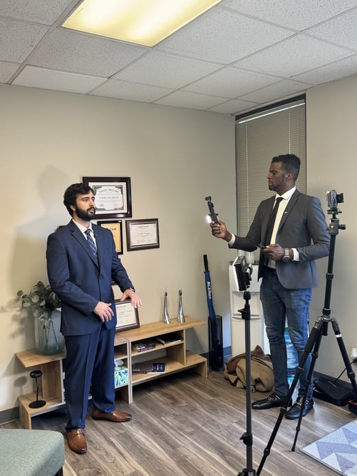 Behind the scenes of a CBS News interview